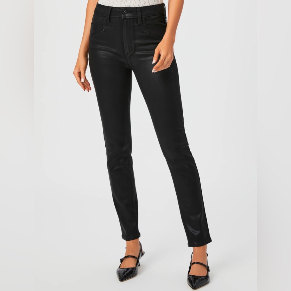 Paige Luxe Coated Black Jeans